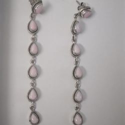 Natural Handmade Pink Conch Earrings