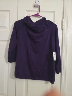 Purple Cowl Neck Sweater with Tags