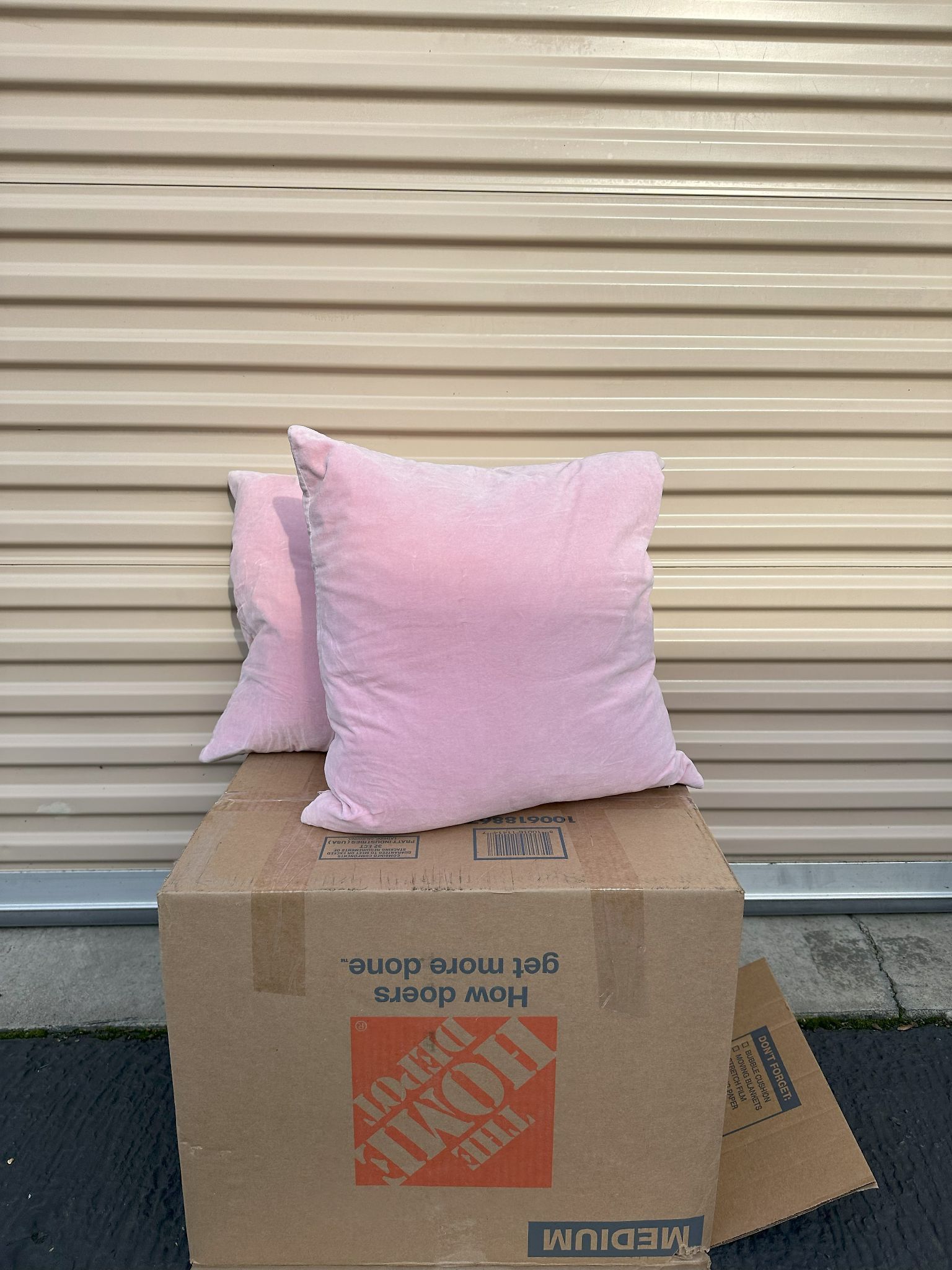 Soft Light Pink Throw Pillows (2)