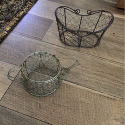 2 Old Rustic Baskets