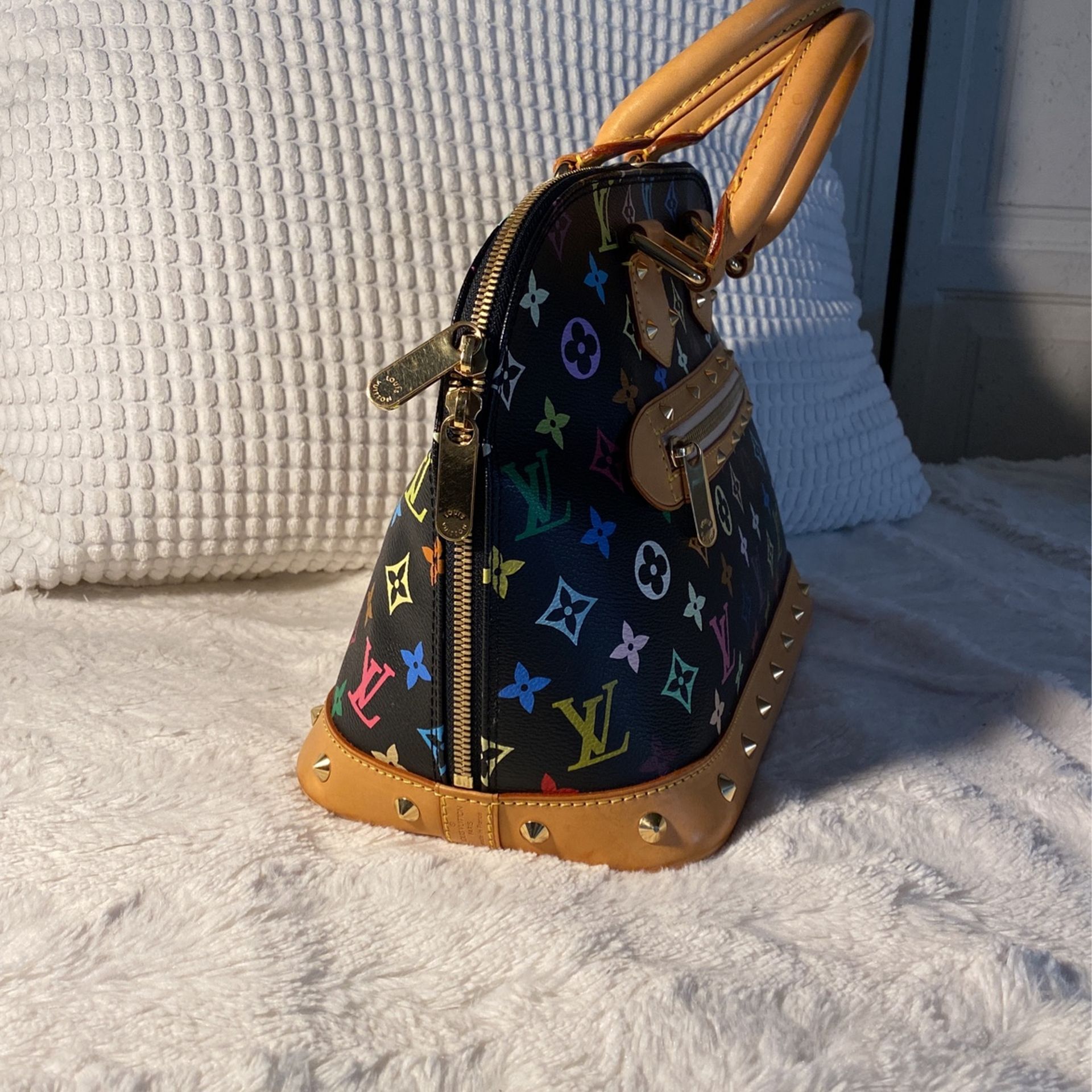 Authentic Louis Vuitton Alma Multicolor Black Code FL0053 for Sale