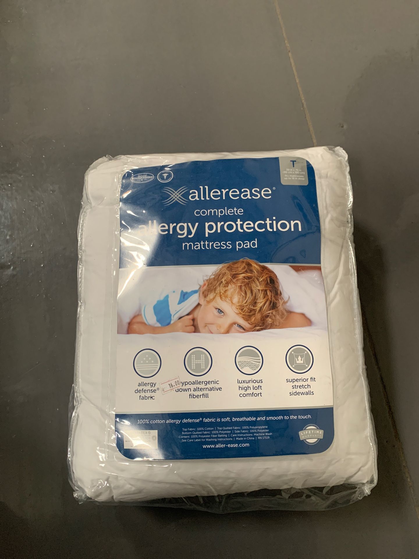 AllerEase Complete Allergy Protection Mattress Pad, White/Twin