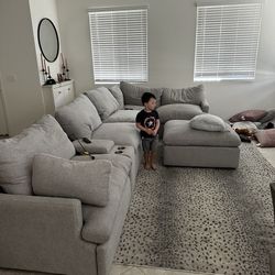 Oversized Gray Reclining Sectional 