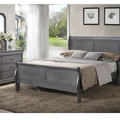 Modern Gray Queen Size  Complete Bedroom Set. Mattress sold separately 