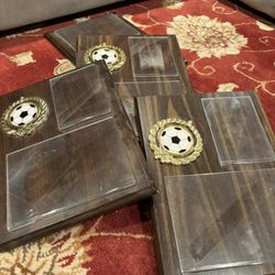 5 Soccer Plaques / Trophy / Frames