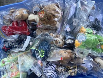 Huge Bin Of Beanie Babies