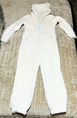 New: Beige Fluffy Bear Onesie Pajama Size S