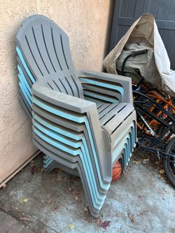 Set of 8 Stackable Plastic Adirondack Chairs