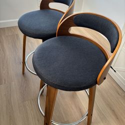 Set of 2 Modern Swivel Bar Stools