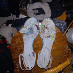 Stuart Weitzman Floral-BUTTERFLY ESPADRILLE TURQUOISE SANDALS MADE IN SPAIN