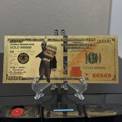 24k Gold Foil Plated Carl Fredricksen From Up Banknote Disney Collectible