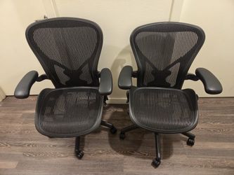 (2)Herman Miller Aeron Chairs Size B And Size C