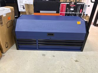 BRAND NEW Shop Husky. Heavy-Duty 52 in. W Ă— 20 in. D 6-Drawer Matte Blue Steel Top Tool Chest