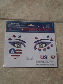 4th of July Face Art/Stickers. NEW