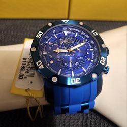"🚨🎅☃️🎄🎁PERFECT GIFT FOR CHRISTMAS🎁🎄☃️🎅🚨"NEW MEN'S LUXURY SPORTY NICE BLUE TONE 50mm FACE 100% AUTHENTIC INVICTA CHRONOGRAPH WATCH.