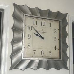 Large Silver Wall Clock