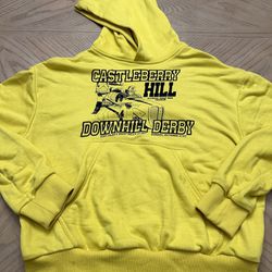 Men’s yellow hoodie Castleberry Hill long sleeve pullover size large 