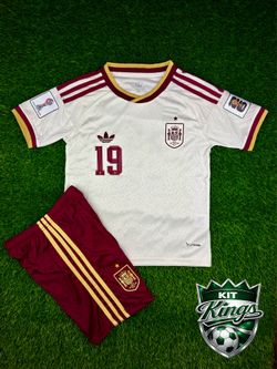 Spain Soccer Jersey Kids Set Futbol Lamine Yamal World Cup Away New With Tags