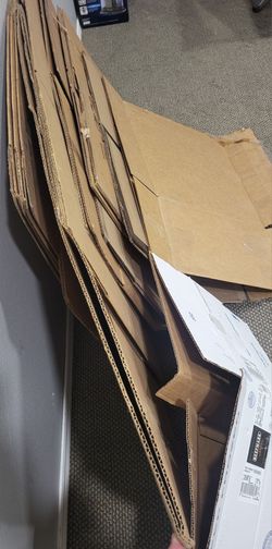 Used cardboard moving boxes