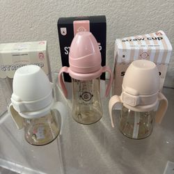 GROSMIMI Spill Proof no Spill Magic Sippy Cup with Straw with Handle for Baby and Toddlers, Customizable, PPSU, BPA Free 1