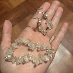 Quartz Bracelet And Matching Earrings