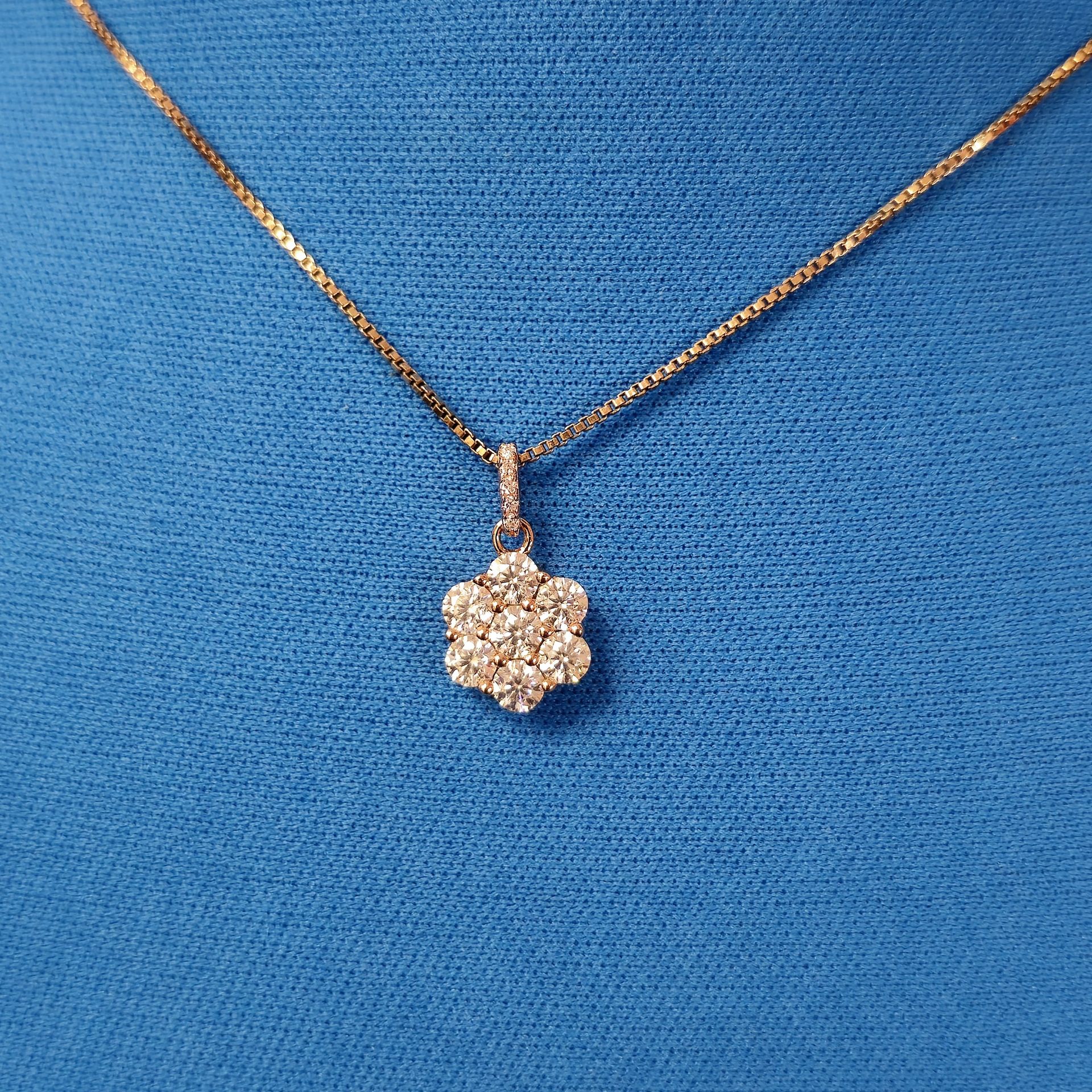 Moissanite Flower Pendant