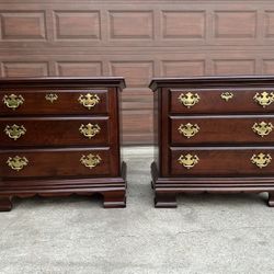 TWO of Kincaid Furniture Cherry Mountain III Solid Cherry Traditional Style Three Drawer Nightstands