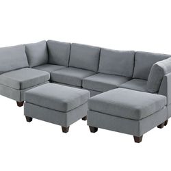 Gray Modular Sectional Sofa Set (Free Delivery)