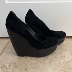 Black Wedge Heels- 37