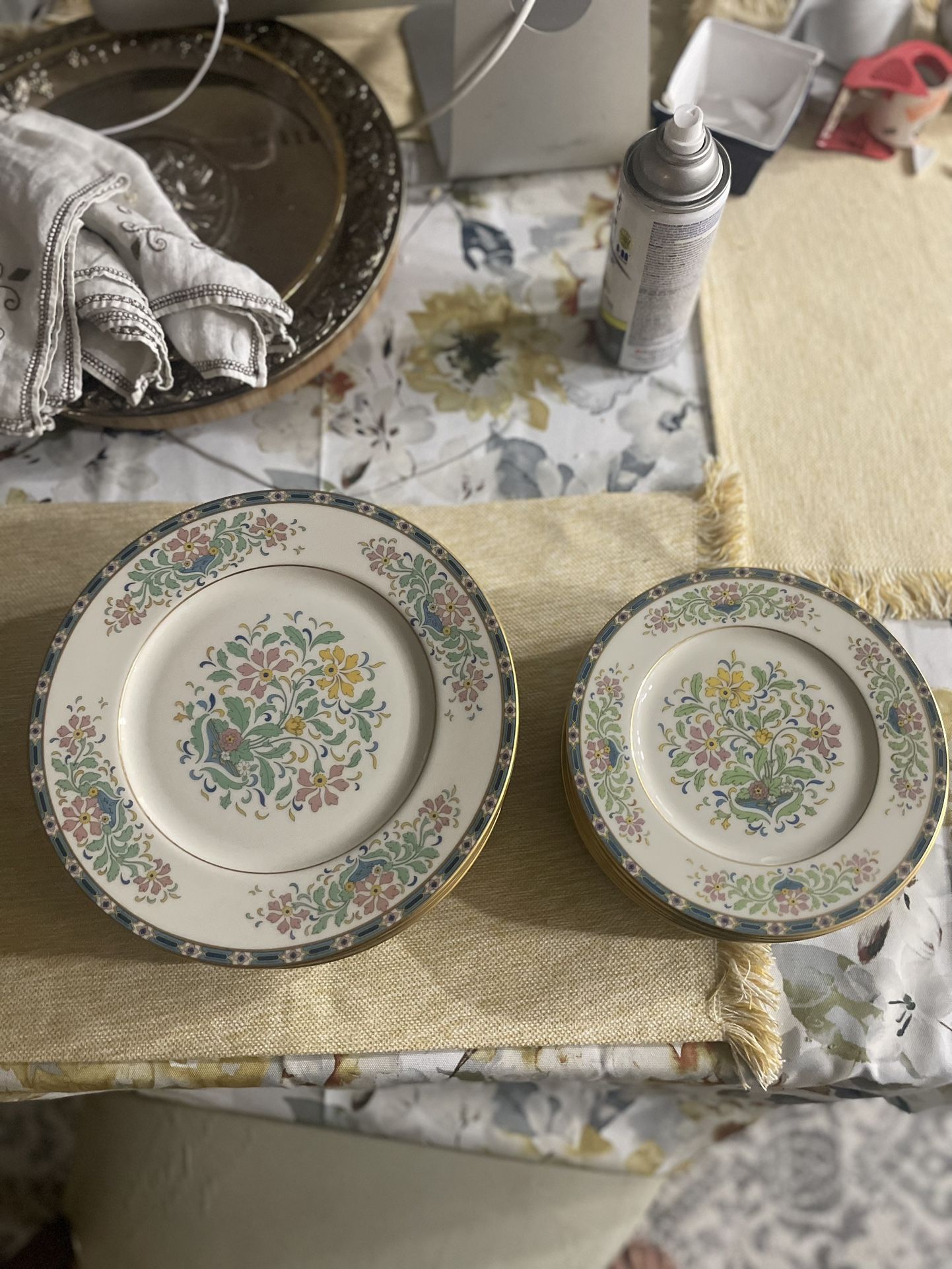 Absolutely Stunning LENOX MYSTIC Pattern Dinner Plates and Salad Plates (12 of Each)