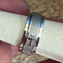 Stainless Steel  Ring Cross size 11