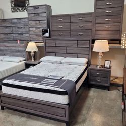 Queen Grey 4 Piece Bedroom Set 