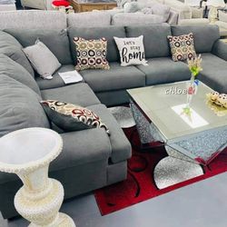 
\ASK DISCOUNT COUPON` sofa Couch Loveseat Living room set sleeper recliner daybed futon 🏆 Jyce Steel Gray Laf Or Raf Sectional  