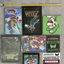 8 Video Game Posters with Frames. Mario Zelda Link