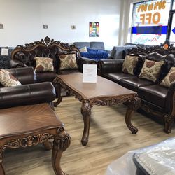 Traditional Brown Sofas 3 Pieces!!