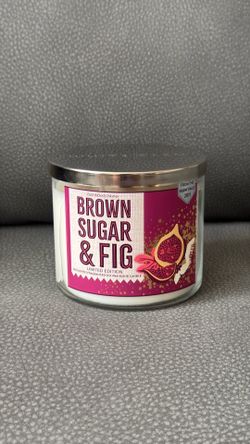 New Bath & Body Works White Barn Brown Sugar & Fig 3 Wick Candle