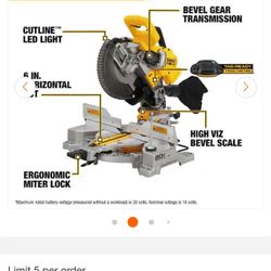 DEWALT
20-Volt MAX XR Cordless 10 in. Dual Bevel Fixed Miter Saw (Tool Only)