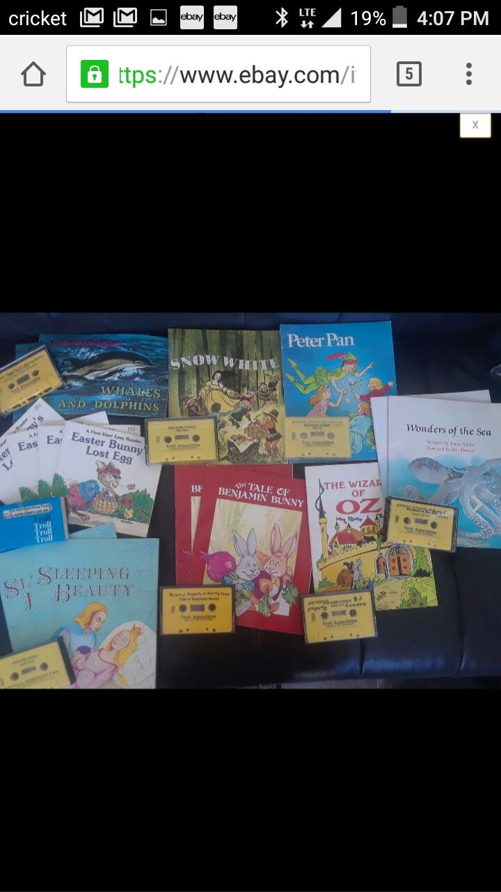 lot of 8 troll Associates vintage audiobook cassette tapes and books