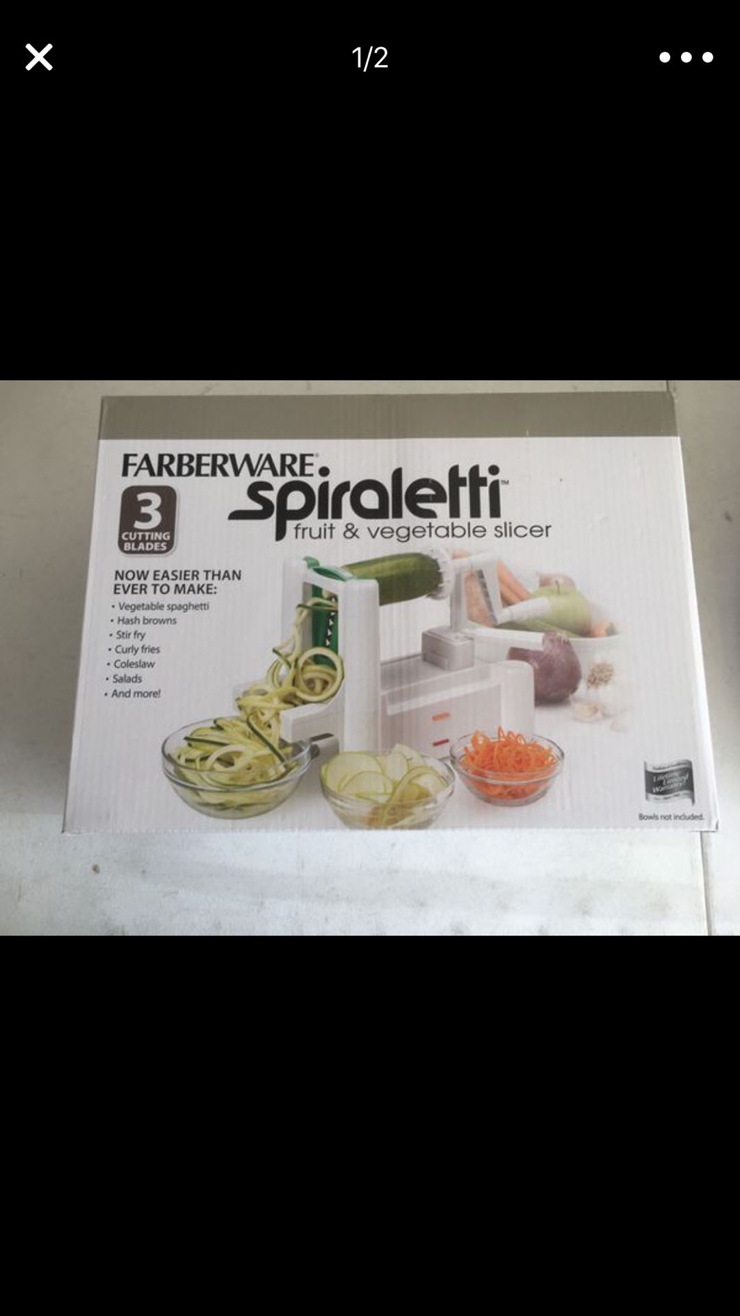 Farberware Spiraletti Fruit and Vegetable Slicer 3 cutting Blades