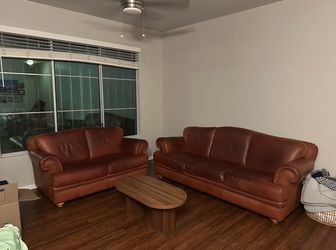Leather Sofa and Loveseat Set