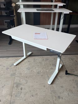44” Electric White Electric Height-Adjustable Standing Desk