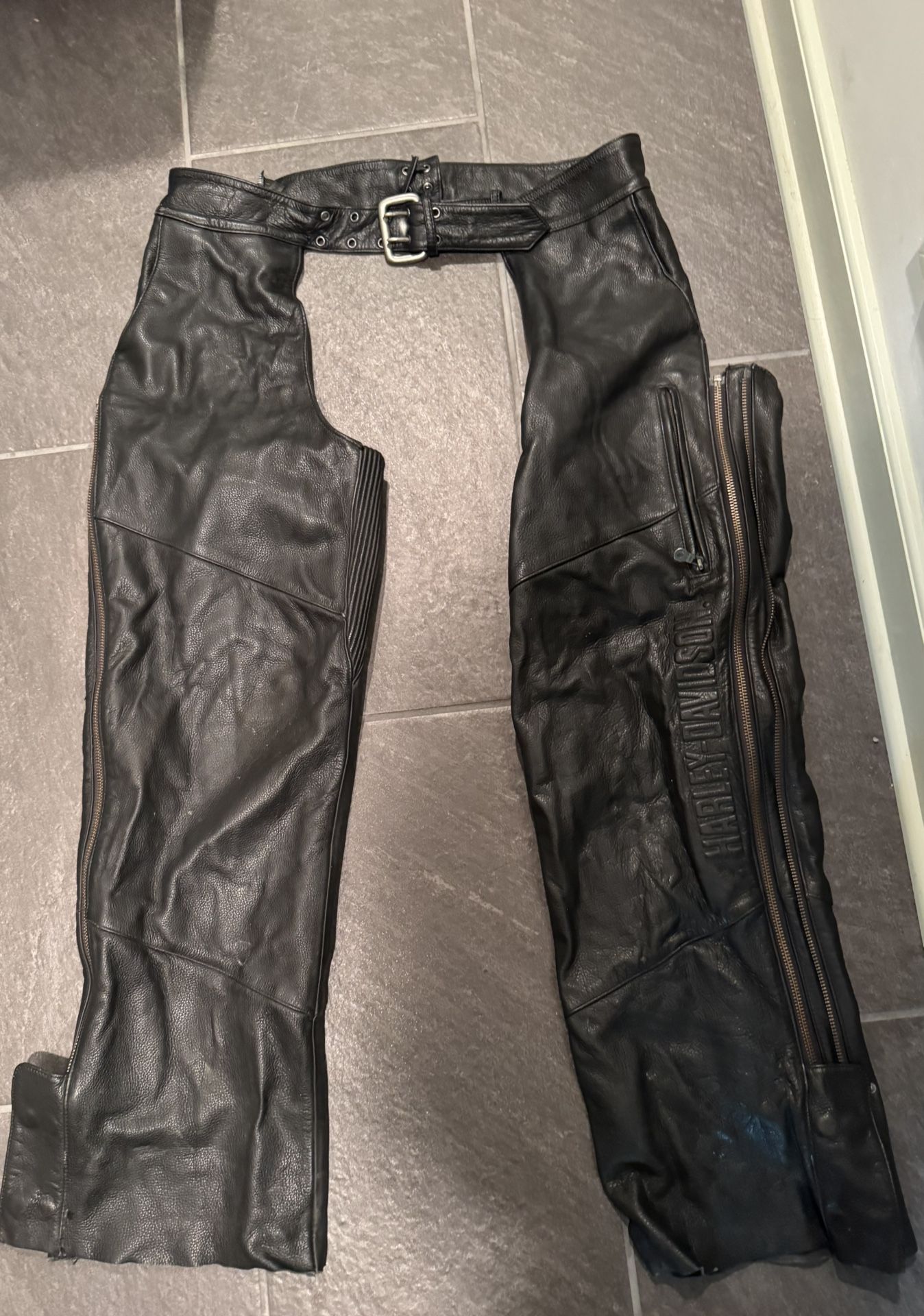 Men’s XL Harley Davidson Black Leather Chaps