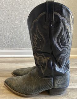 TONY LAMA 6252 Shrunken Bull Shoulder Cowboy Boots Size 11 B Vintage Western