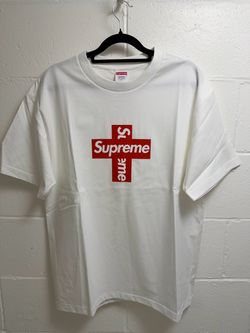 Supreme Cross Box Logo White T-Shirt Size Large