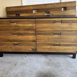 Wood Dresser And Queen Bed