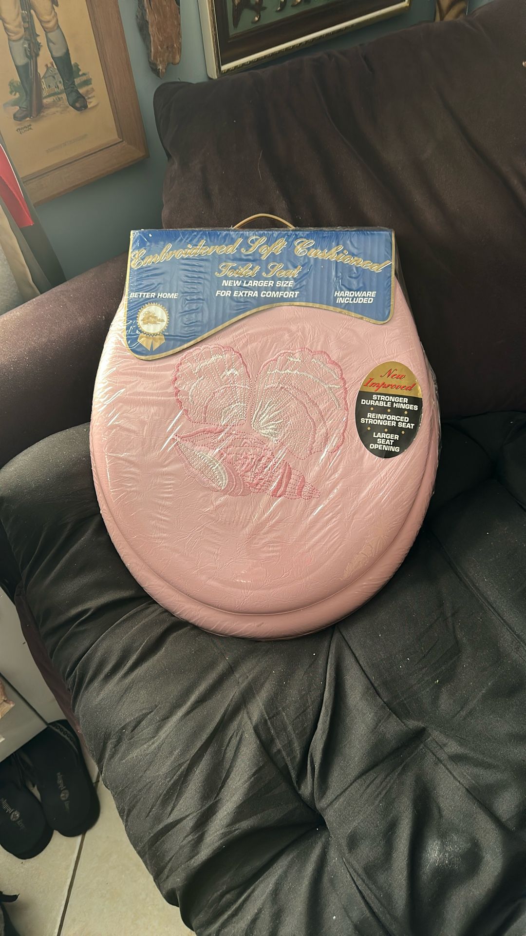 Toilet Seat Better Home Embroidered Soft Cushioned.