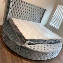 Queen Bed Storage Round Bed New 
