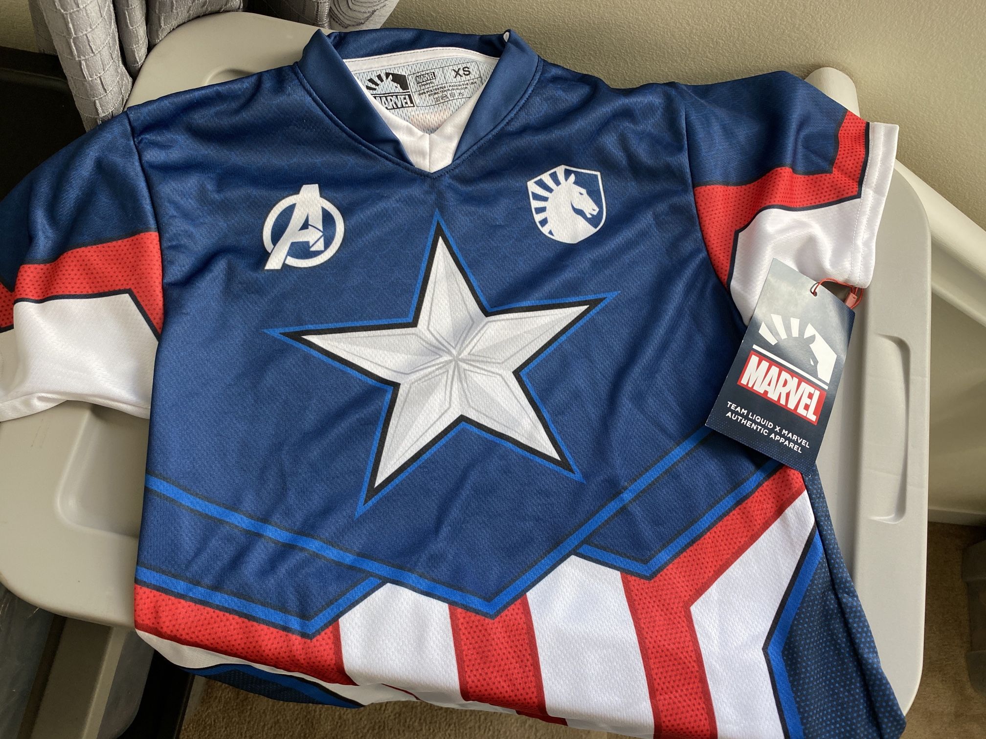 Rare Team Liquid Marvel Avengers Jersey From League Of Legends Riot Games Unisex Size XS