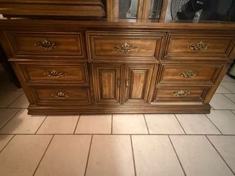 Wood Dresser with Brass Hardware