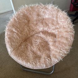 Urban Lifestyle Oversized Mongolian Faux Fur Saucer Chair, Pink